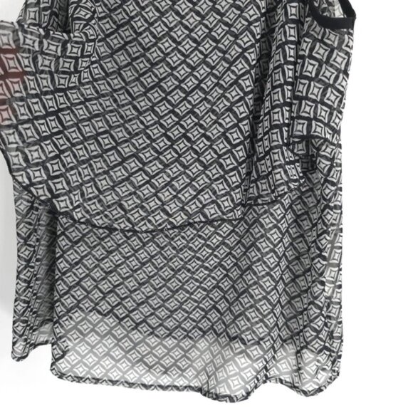 METROPOLIS COMPANY Strap Sleeveless‎ Layered Top Blouse Geometric Sheer SMALL - Picture 7 of 7
